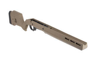 Magpul fde Hunter Stock is a drop-in fit for your Ruger American short action rifle and provides AICS magazine capability